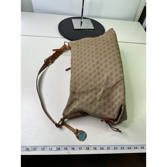 Vintage Dooney & Bourke Tan Signature Canvas Leather Monogram Shoulder Bag Purse - Picture 8 of 12